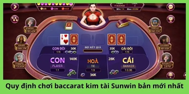 Quy định chơi baccarat kim tài Sunwin phiên bản mới nhất
